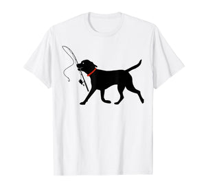 Labrador Retriever Running Fly Fishing Black Lab Dog T-Shirt