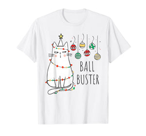 Funny Cat Ball Buster Christmas Humor T-Shirt