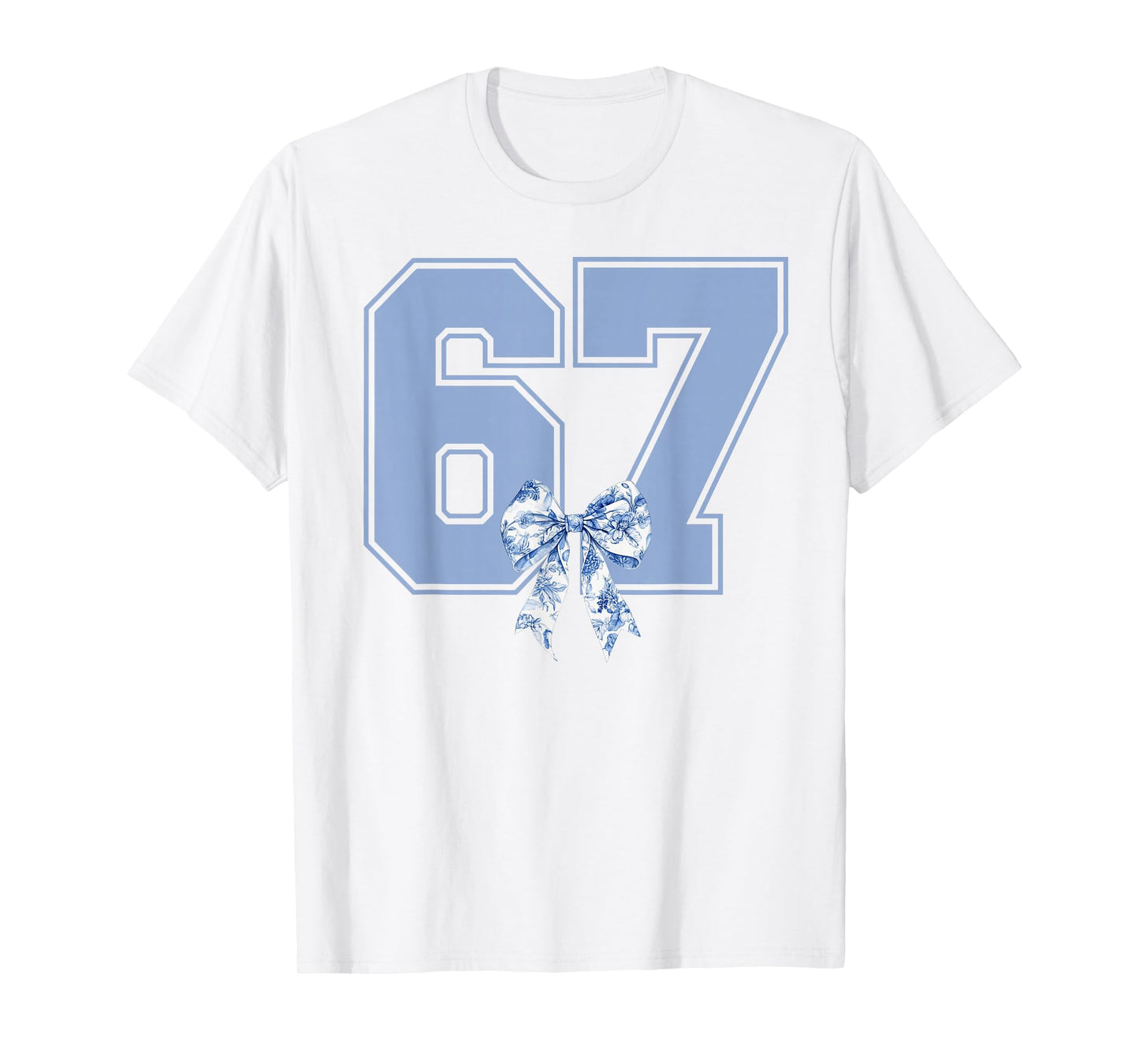 67 Meme Coquette Toile Blue Bow Funny Six Seven Girls T-Shirt