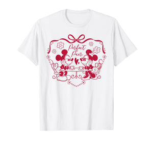 Disney Mickey & Minnie Perfect Pair Coquette Valentine's Day T-Shirt