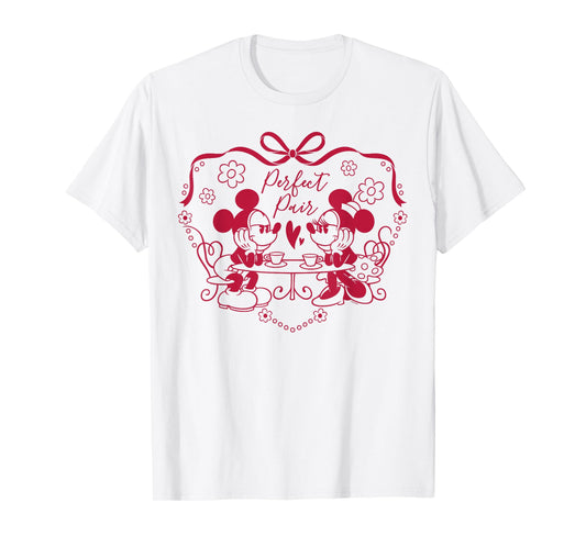 Disney Mickey & Minnie Perfect Pair Coquette Valentine's Day T-Shirt