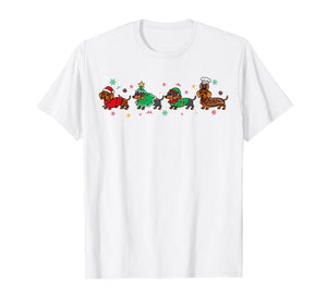 Dachshund Christmas Pajamas for Women Girlfriend Dog Lovers T-Shirt
