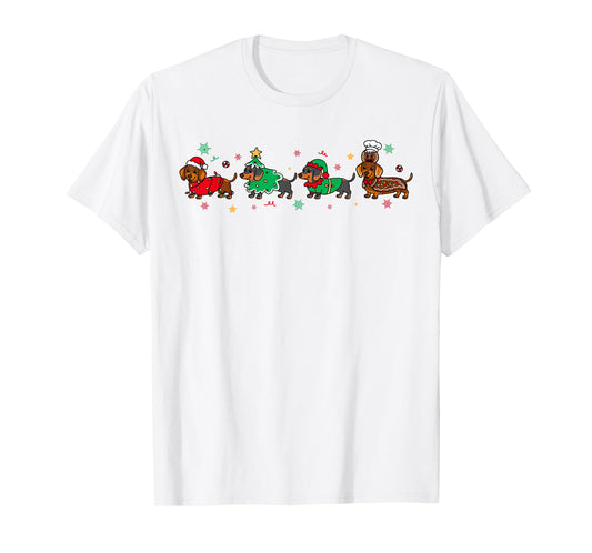 Dachshund Christmas Pajamas for Women Girlfriend Dog Lovers T-Shirt