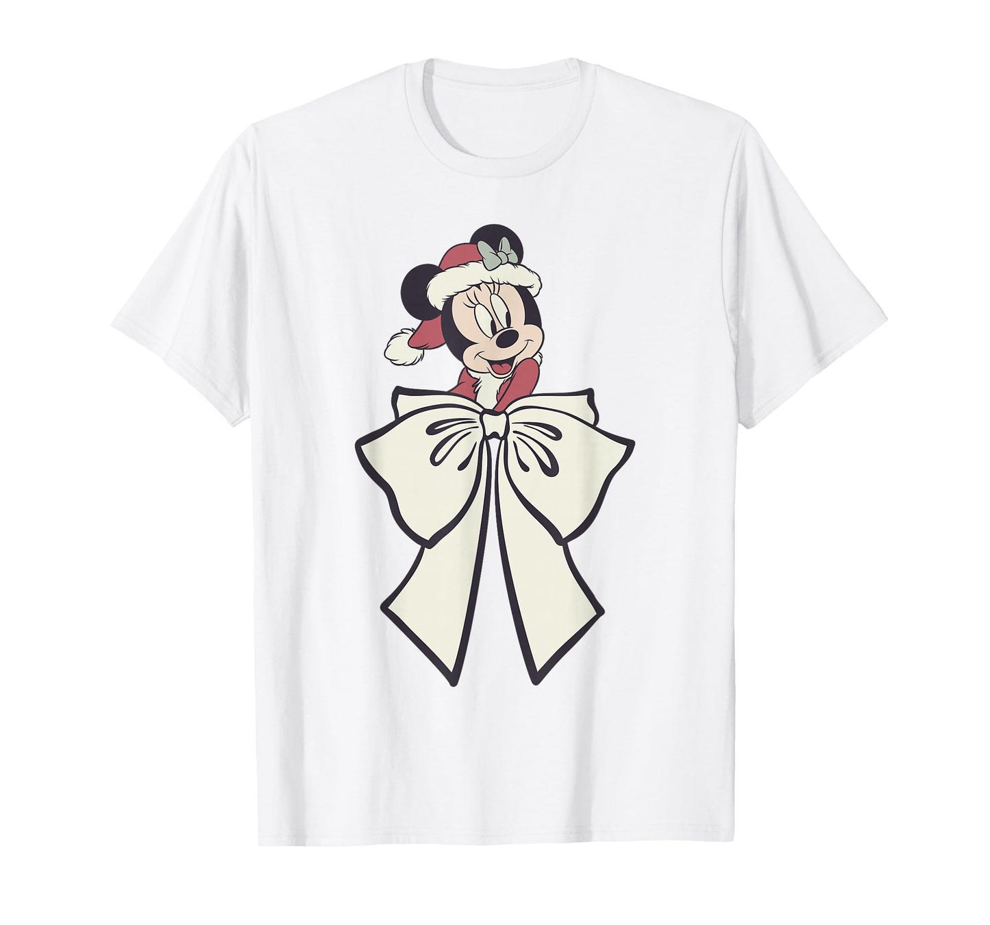 Disney Minnie Mouse Christmas Mrs. Claus Big Bow Portrait T-Shirt