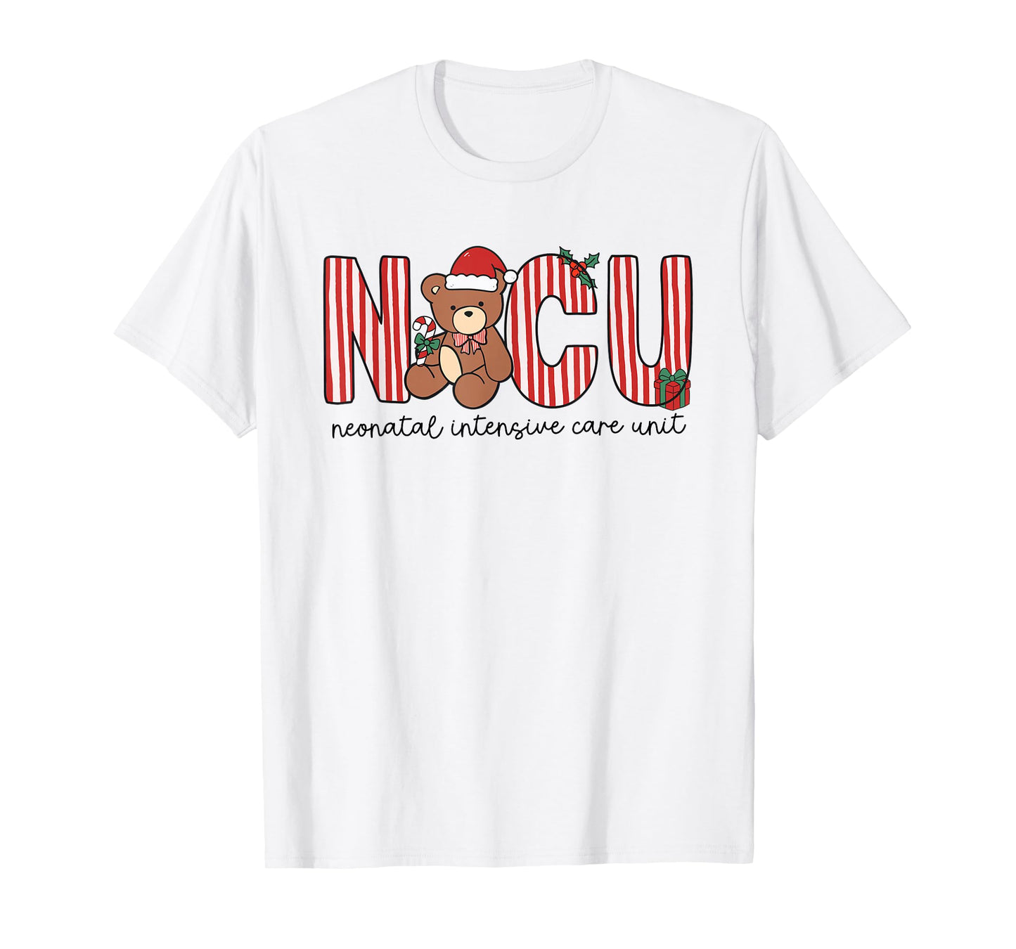 Women NICU Christmas Neonatal Intensive Care Unit Holiday T-Shirt