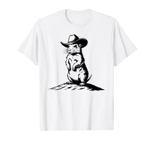 Funny Prairie Dog Cowboy Western Animal Lover Gift T-Shirt