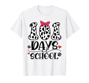 Cute Dog Happy 101 Days School Teacher Student 100 Days T-Shirt