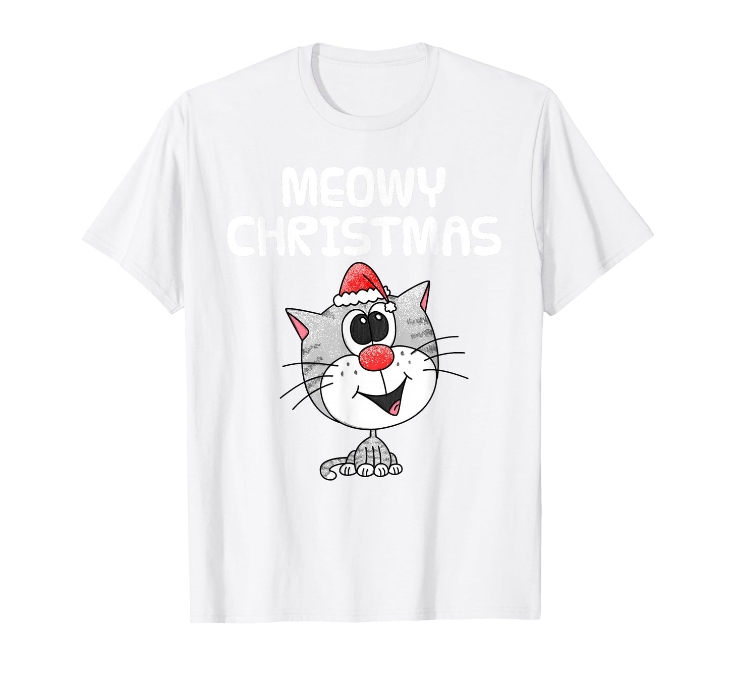 Meowy Christmas Cute Cat Xmas Funny T-Shirt