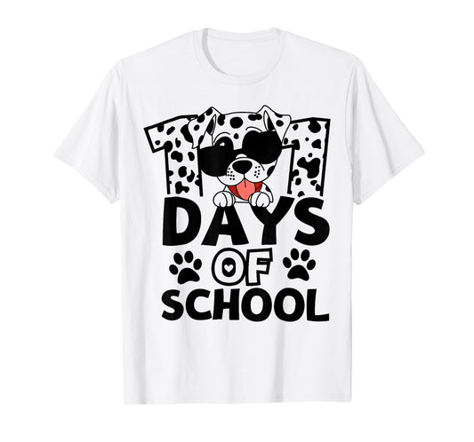 100 Days of School Dalmatian Dog Boy Kid 100th Day of School T-Shirt