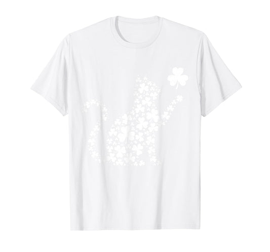 Shamrock Cat St Patricks Day Saint Pattys Girls Women T-Shirt