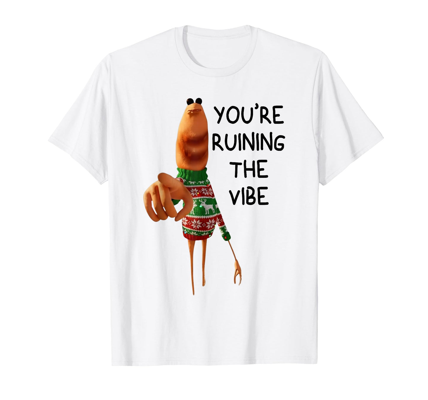 Funny Marcus The Worm You're Ruining The Vibe Christmas Meme T-Shirt