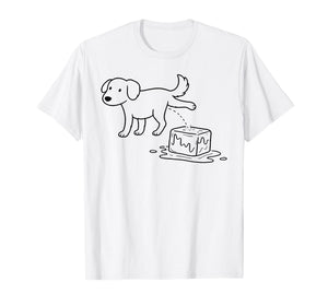 Dog Ice Funny Dog Humor Line Art T-Shirt