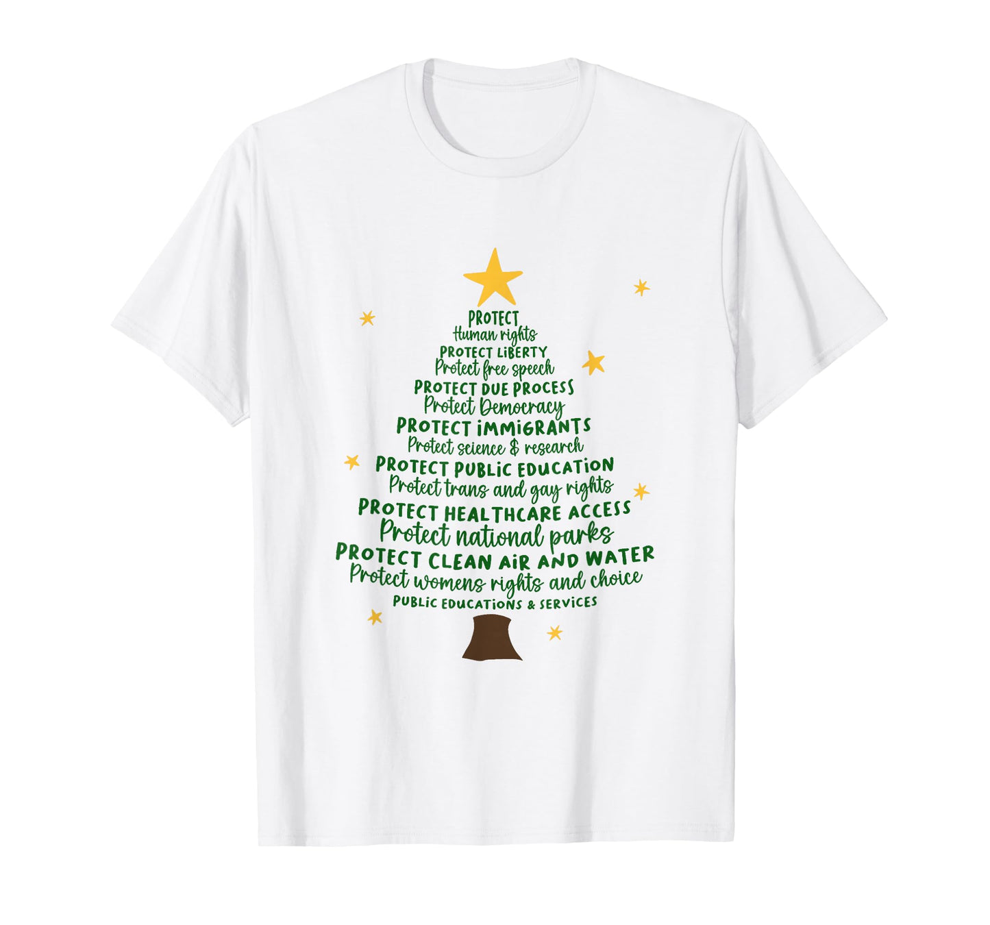 Protect Democracy Christmas Tree Anti Trump T-Shirt