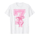 7th Birthday Girl Coquette Pink Bows Seven Years Old Party T-Shirt