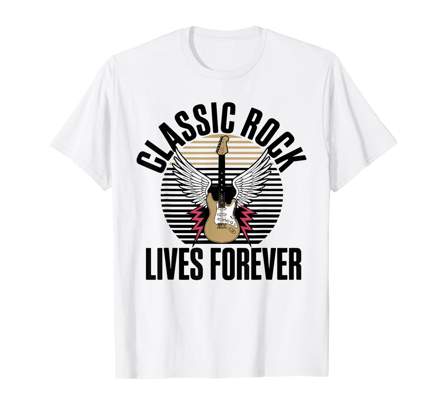 Classic Rock Lives Forever Guitar Wings T-Shirt