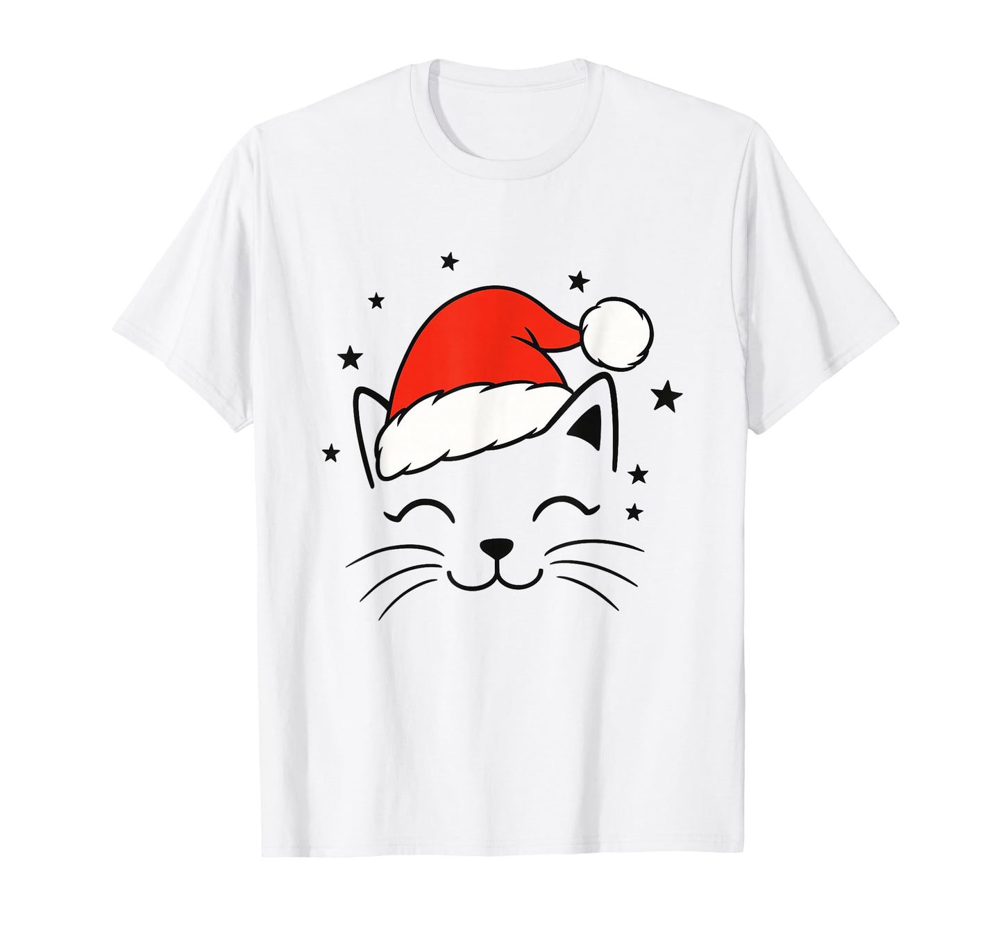 Meowy Catmas Cat Christmas Cute Kitten Cats Santa Hat T-Shirt