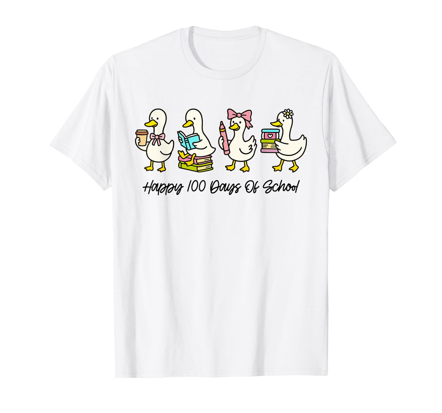 Happy 100 Days of School Goose Teacher Kid 100th Day Smarter T-Shirt