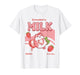 Strawberry Milk Label Kawaii Fruit Cats Cute T-Shirt