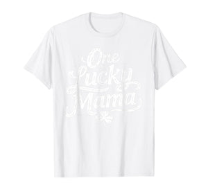 Retro St Patricks Day One Lucky Mama Shamrock T-Shirt