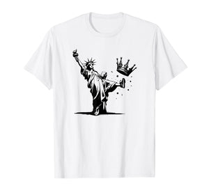 Statue of Liberty Kicking Crown No Kings T-Shirt