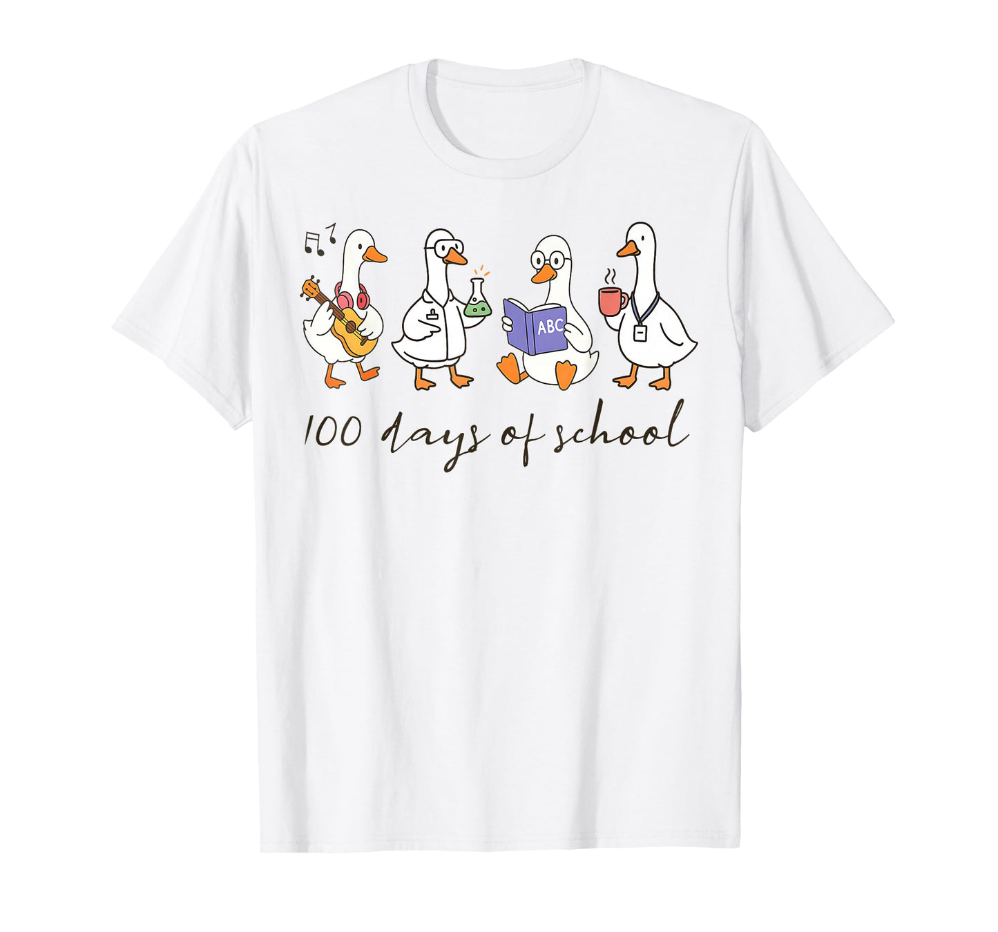 100 Days of School Goose 100th Day of School Boys Girls Kids T-Shirt