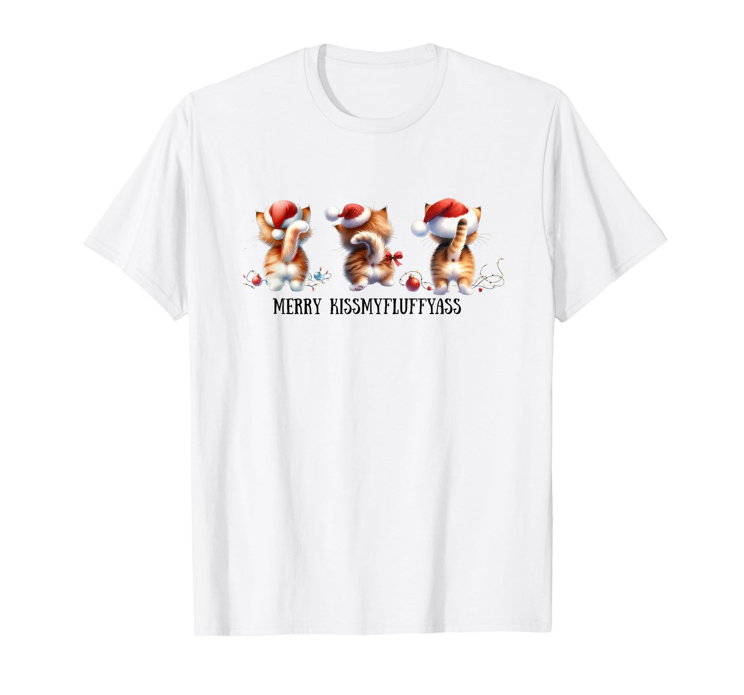 Funny Sarcastic Christmas Cat Butt T-Shirt