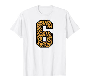 6 Number Leopard Six Team Sports Varsity Matching T-Shirt