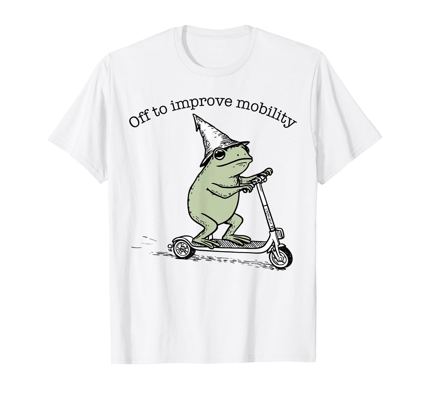 Off to Improve Mobility Funny Frog Scooter Physical Therapy T-Shirt