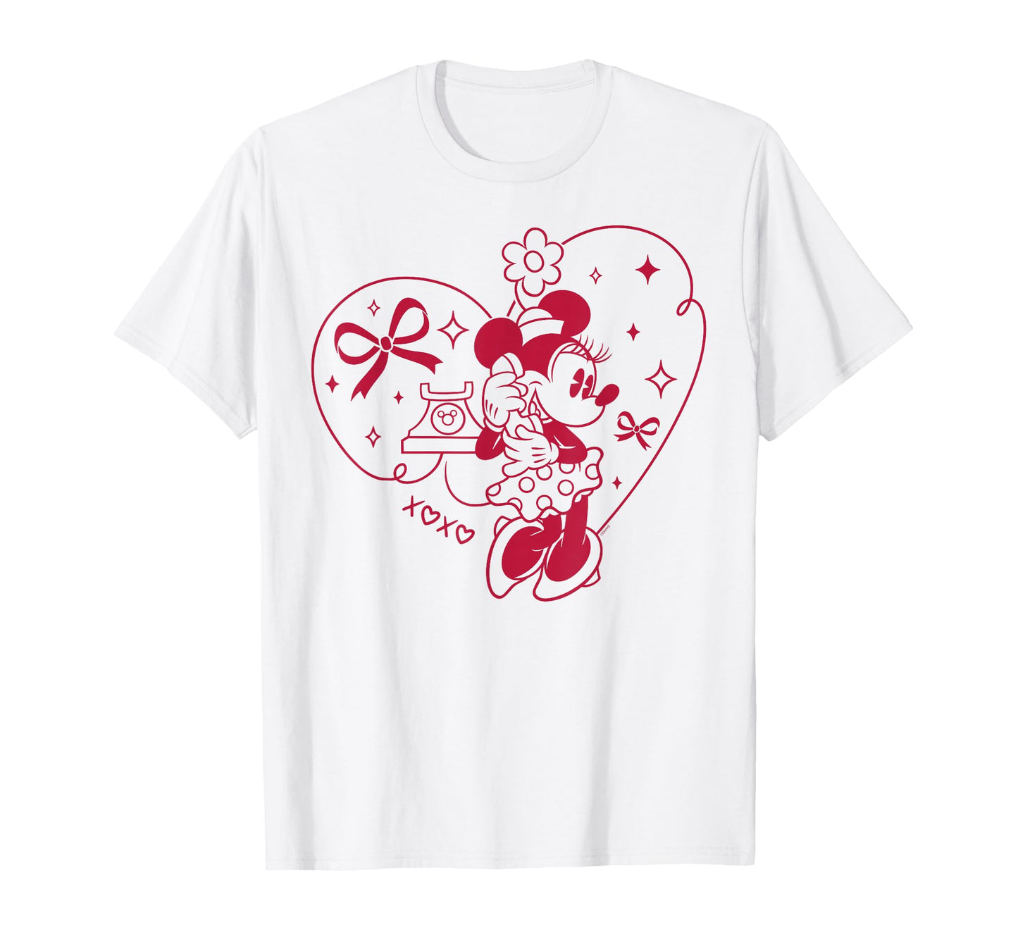Disney Minnie Mouse XOXO Heart Coquette Valentine's Day T-Shirt