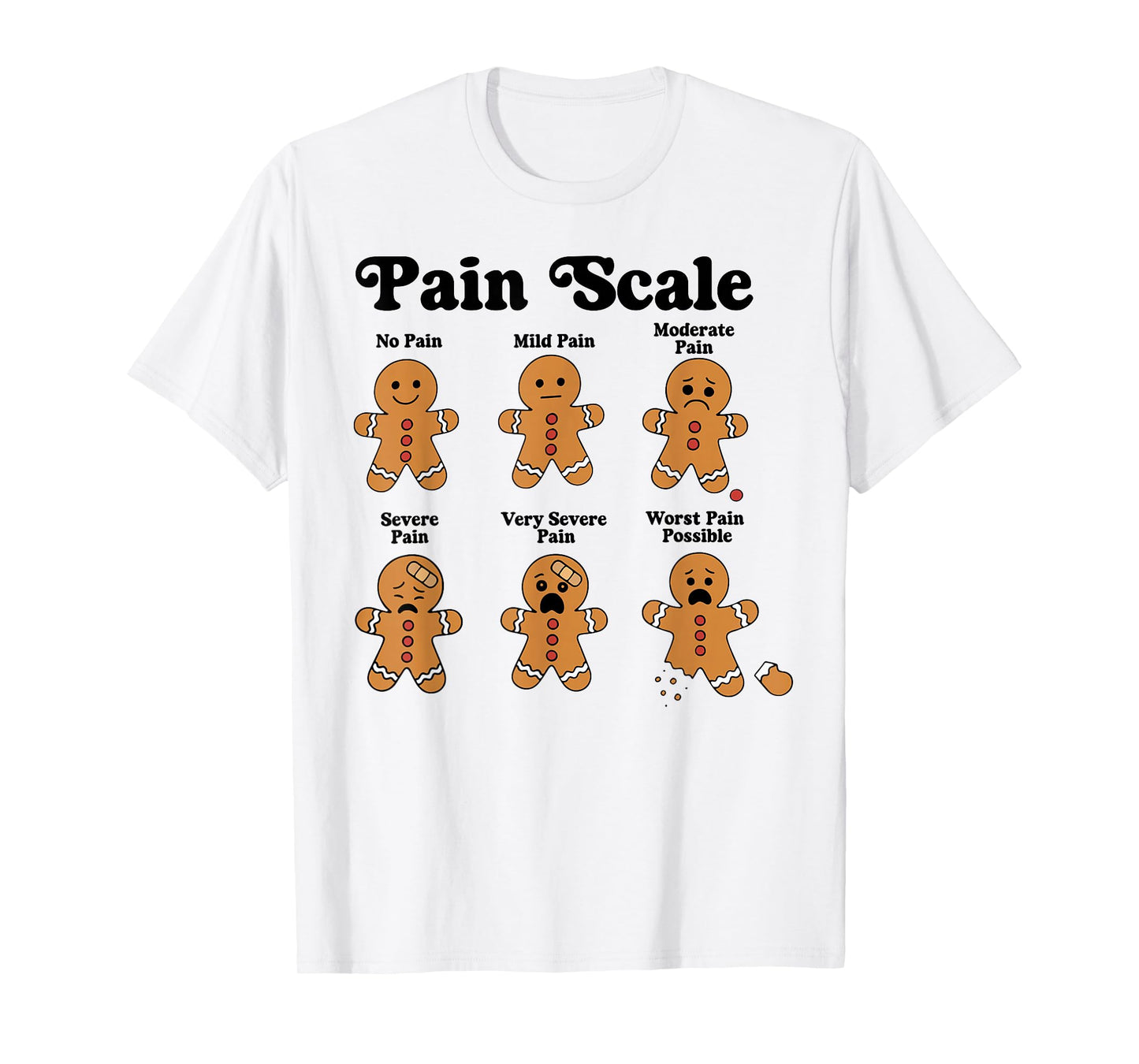 Pain Scale Funny Gingerbread Man Christmas Nurse Holiday Men T-Shirt