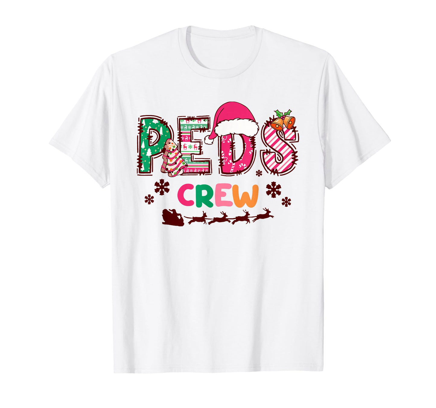 Peds Crew Christmas Pediatric Nurse Team T-Shirt
