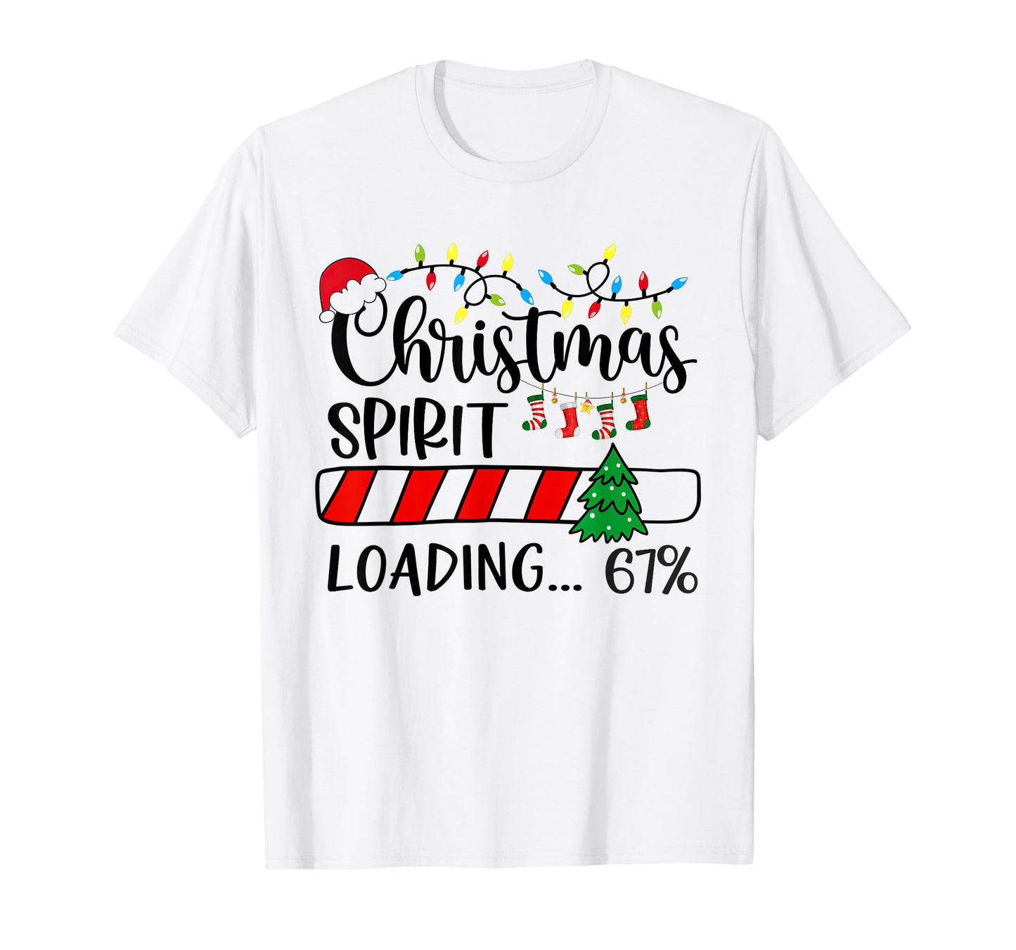 67 Meme Six Seven Christmas Spirit Loading 67 Funny T-Shirt