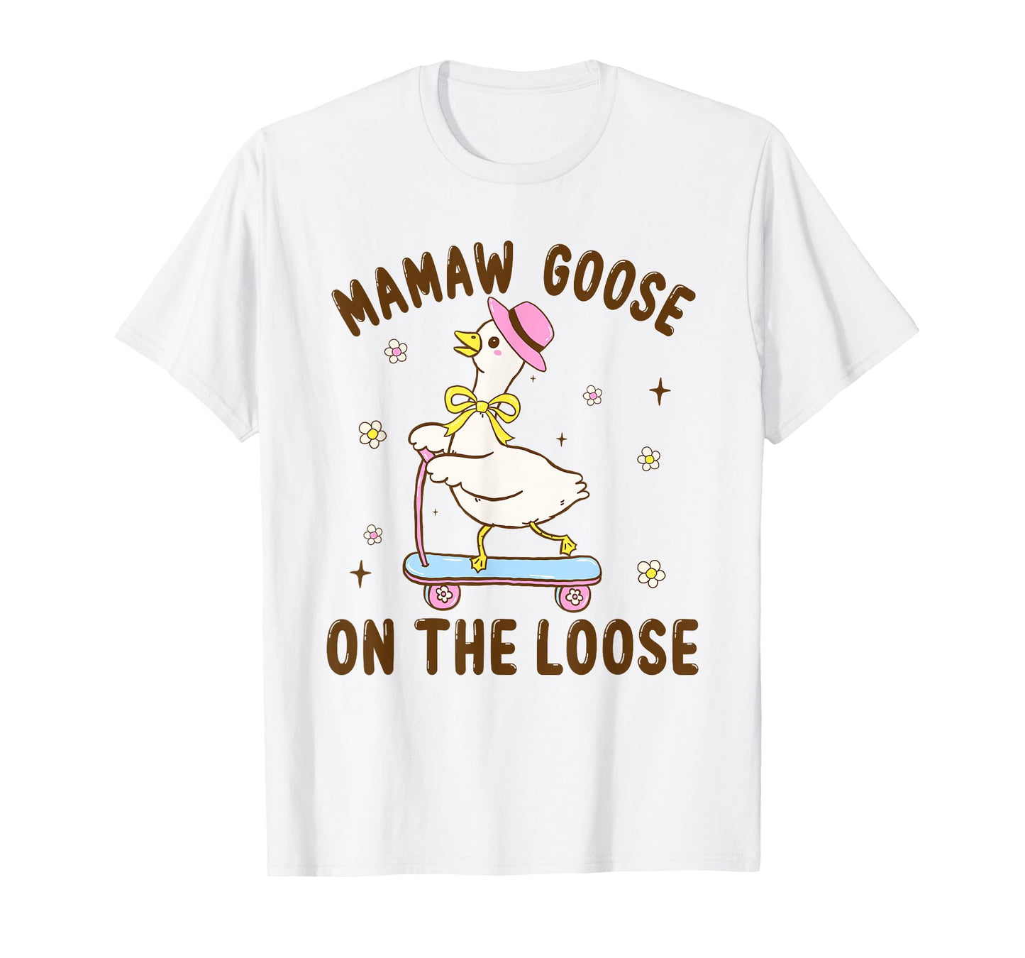 Mamaw Goose On The Loose Funny Birthday Matching Family T-Shirt
