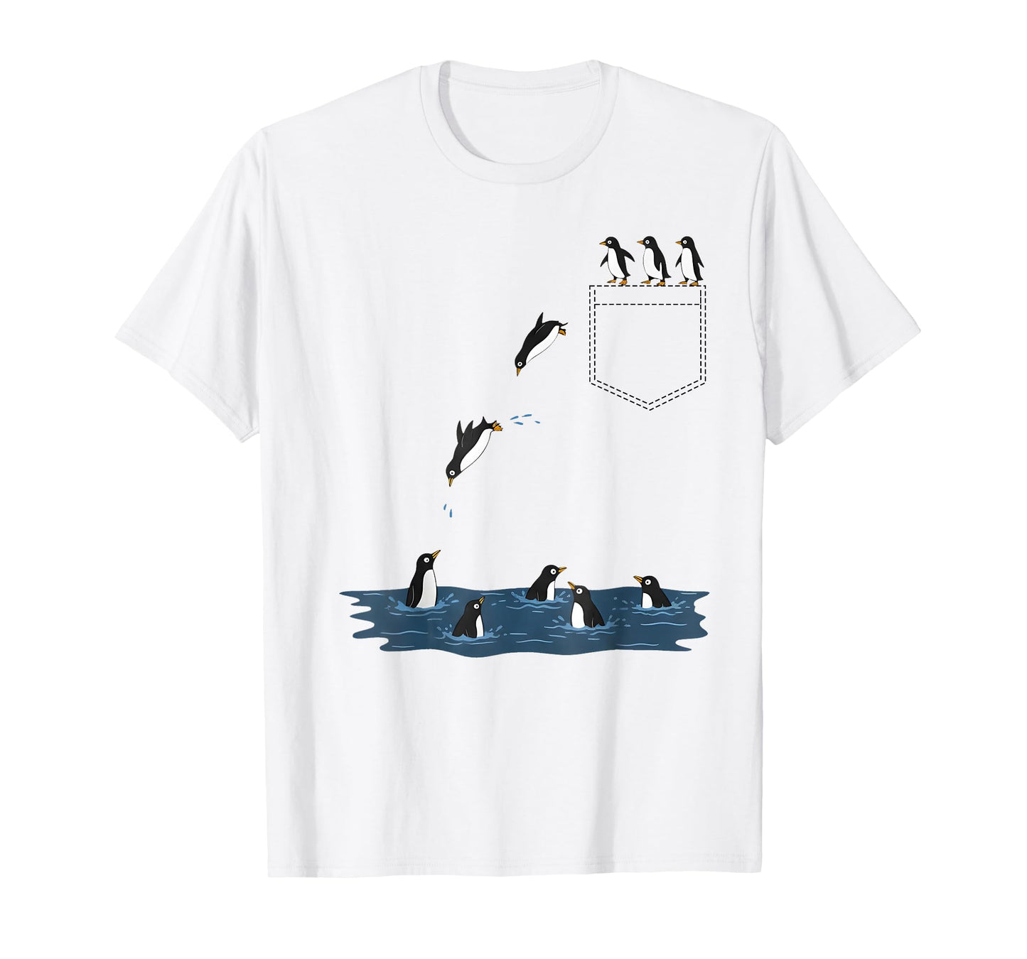 Funny Penguin Pocket Cute Diving Penguin for Animal Lover T-Shirt