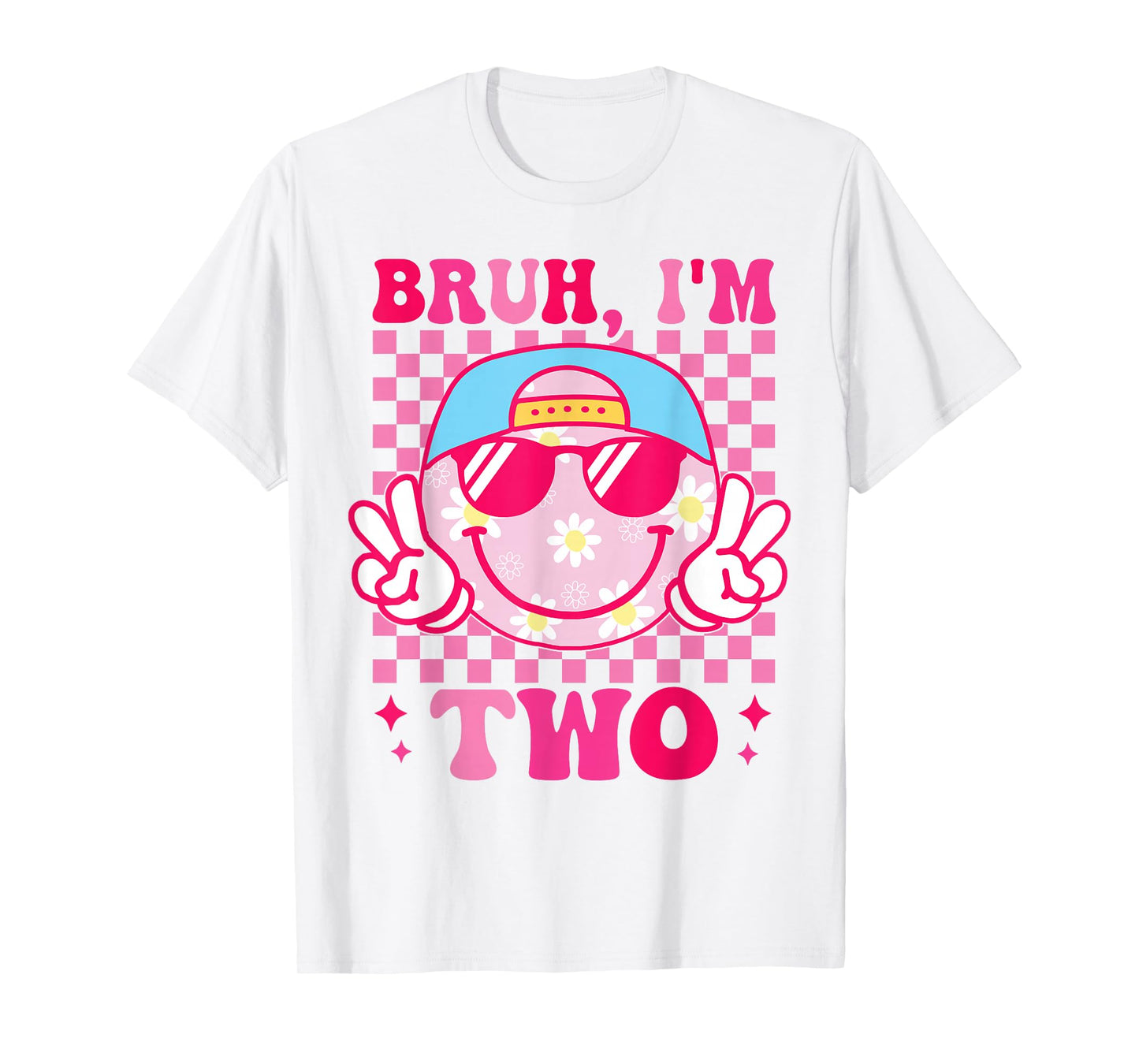 Bruh I'm Two 2 2nd Birthday Girls Groovy 2 Years Old T-Shirt