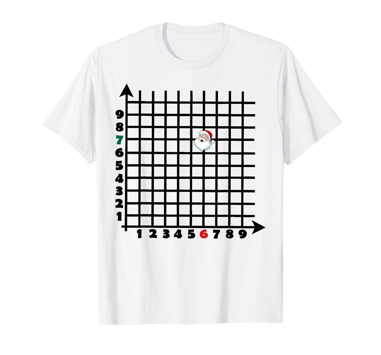 Coordinate (6,7) Funny Math Teacher Christmas 67 Math Lover T-Shirt