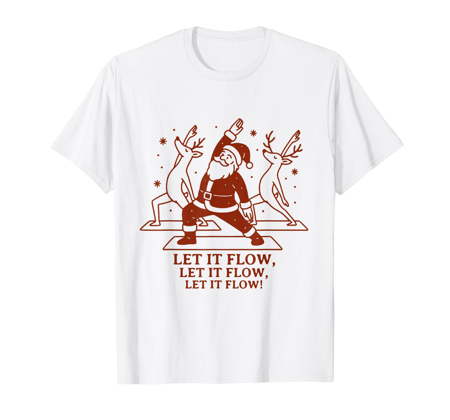 Let It Flow Yoga Santa, Funny Christmas Yoga T-Shirt
