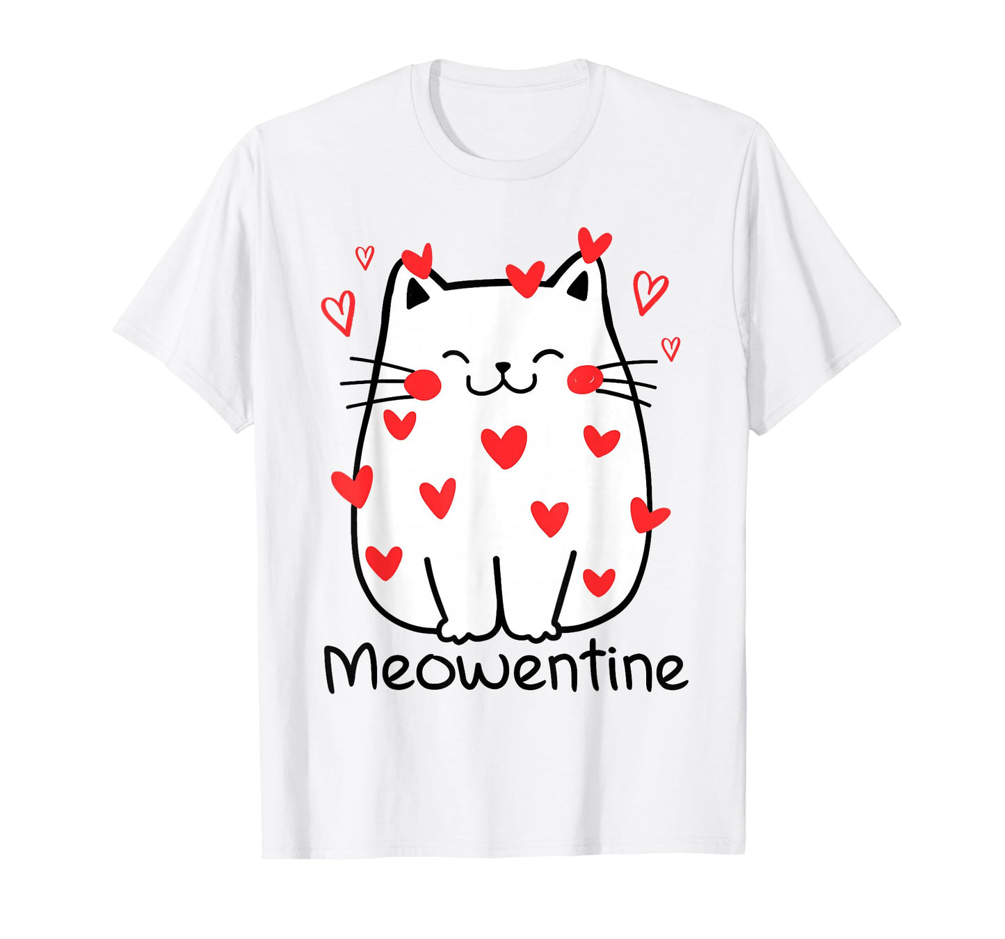 Meowentine Cute Cat Valentines Day Heart Meow Kitty Kitten T-Shirt