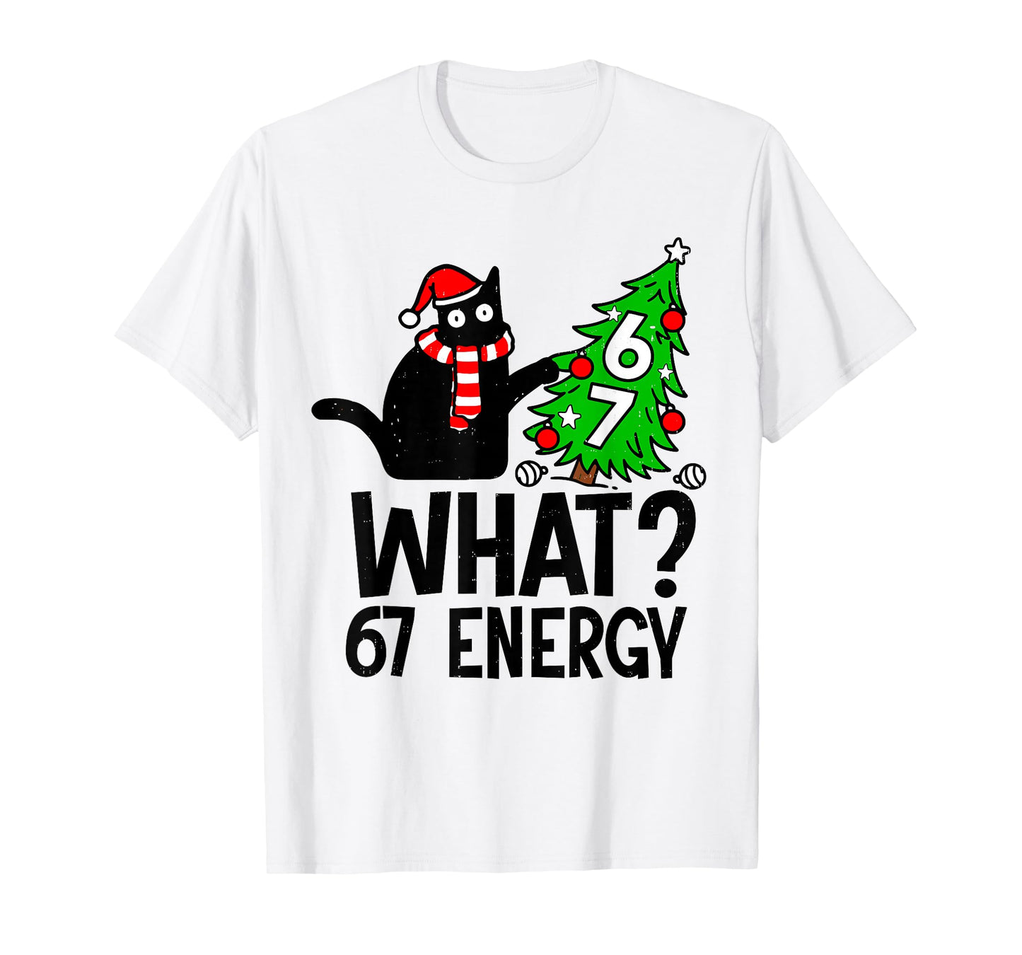 67 Meme Six Seven Cat Funny Christmas Gen Z Alpha Meme Slang T-Shirt