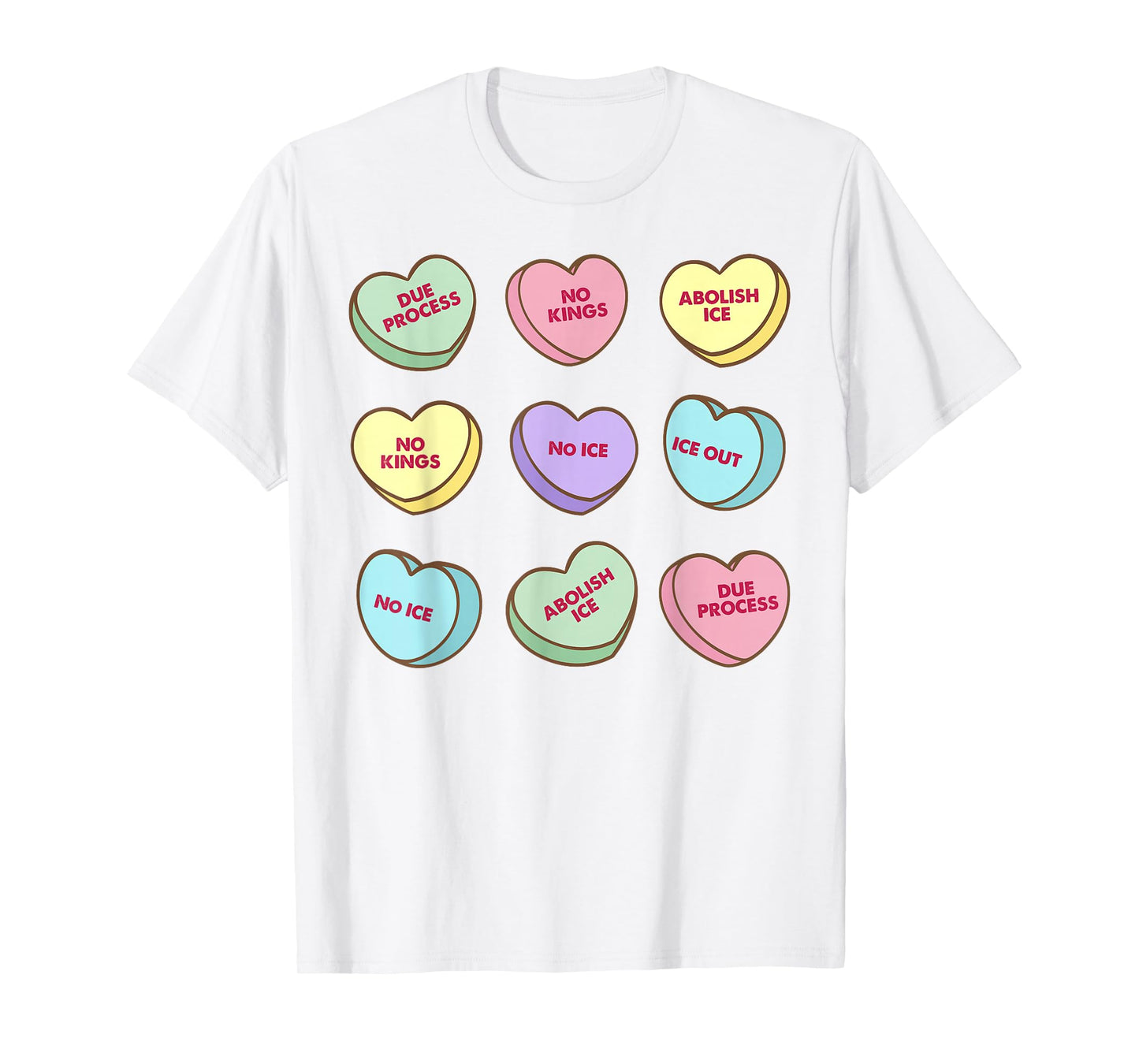 No Ice Valentine's Day Candy Heart Funny Abolish Ice T-Shirt
