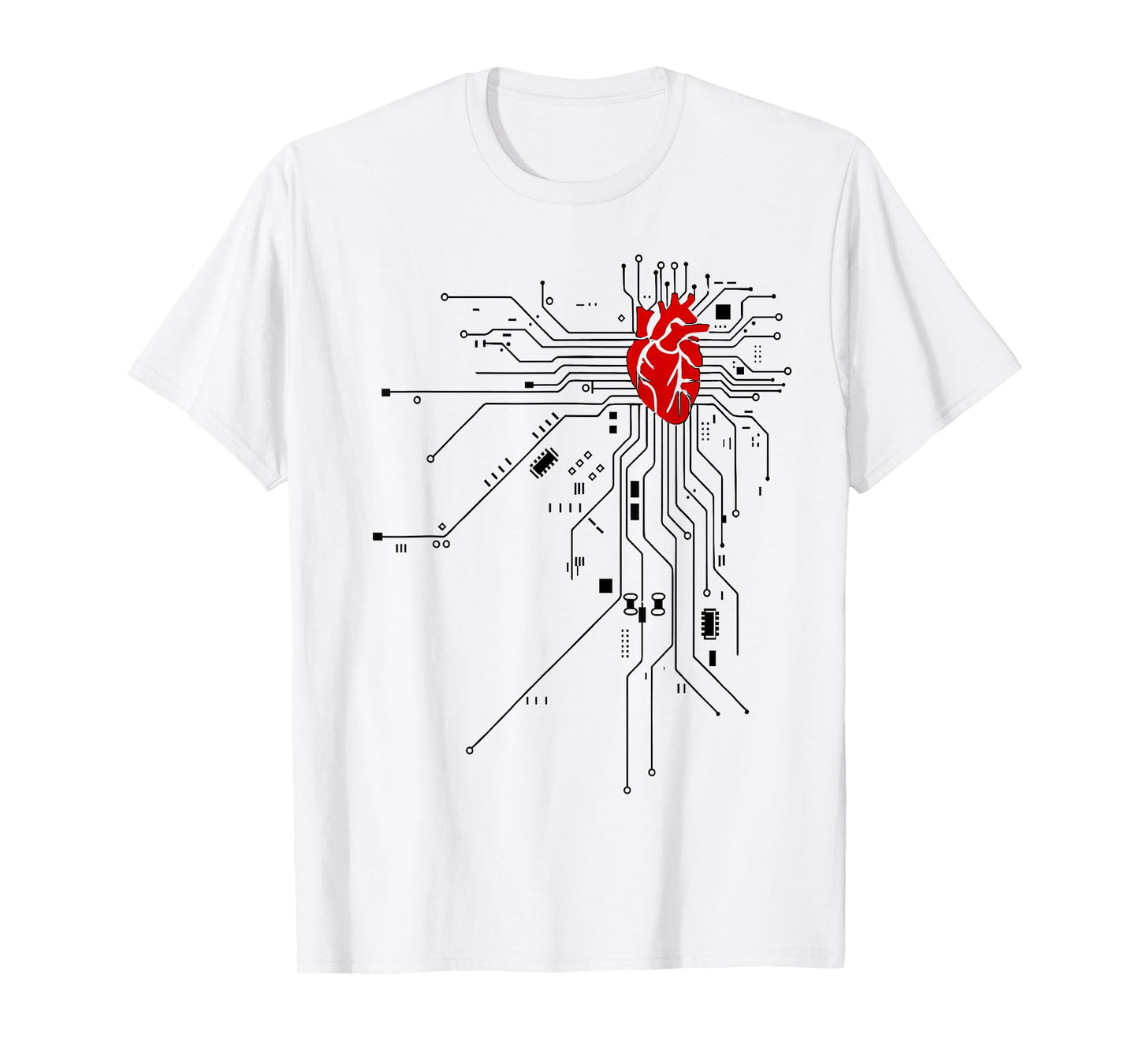 Heart and Circuit Board Design for Tech Lovers T-Shirt