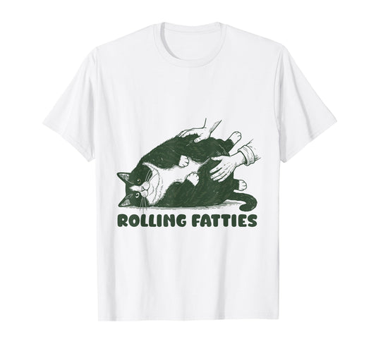Rolling Fatties Tuxedo Cat Funny Cute Tuxedo Lover T-Shirt