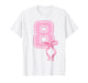 8th Birthday Girl Coquette Pink Bows Eight Years Old Party T-Shirt