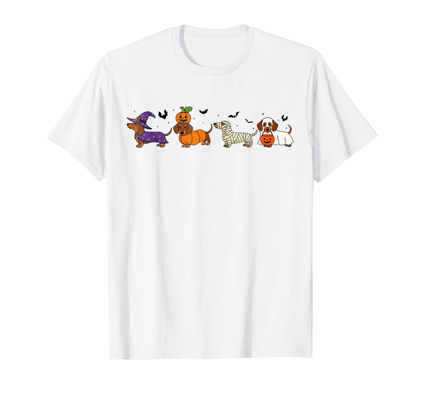 Weiner Dog Witch Happy Halloweenie Cute Halloween Dachshund T-Shirt
