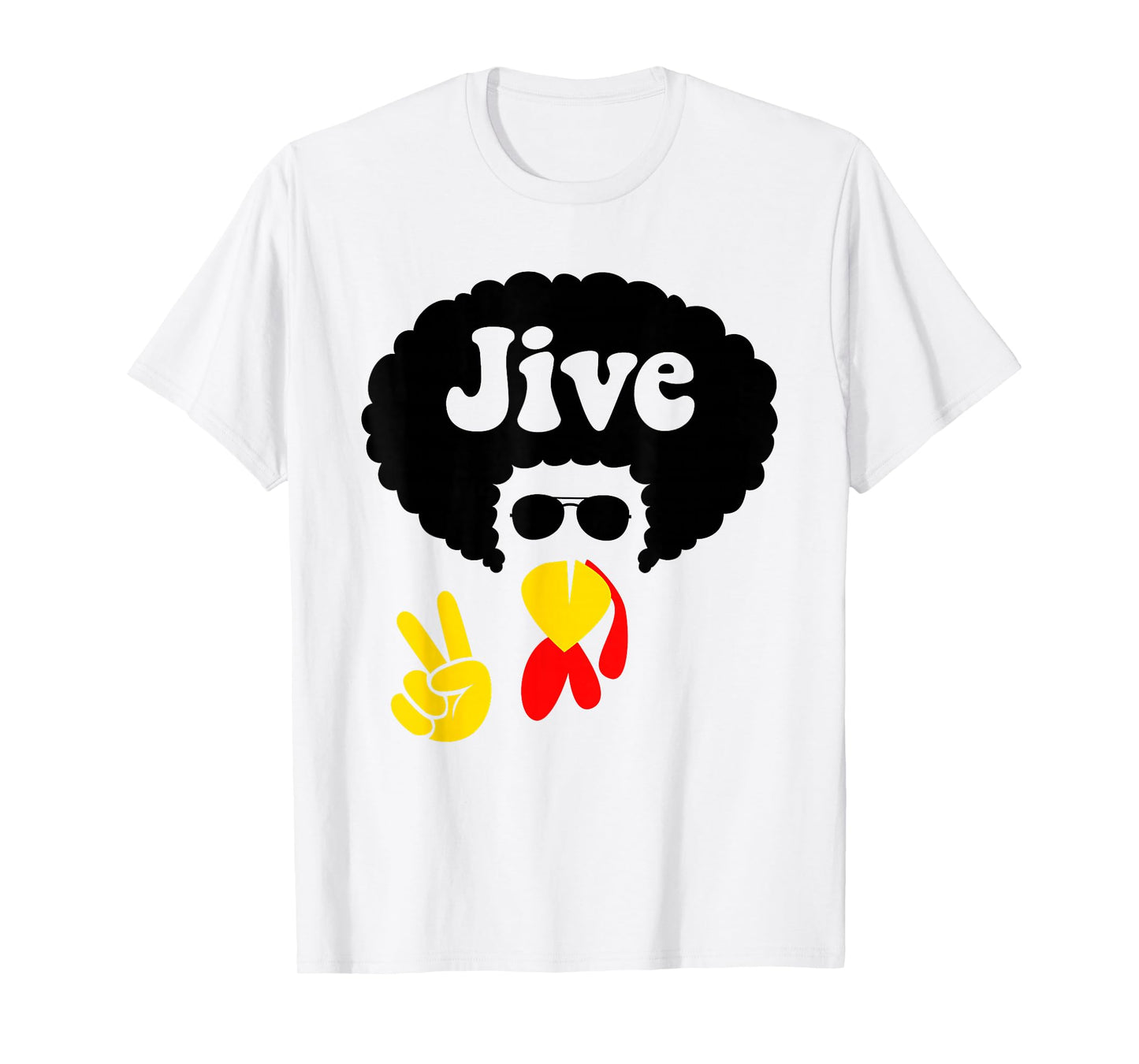 Peace Sign Jive Thanksgiving Turkey Face Funny Men Women T-Shirt