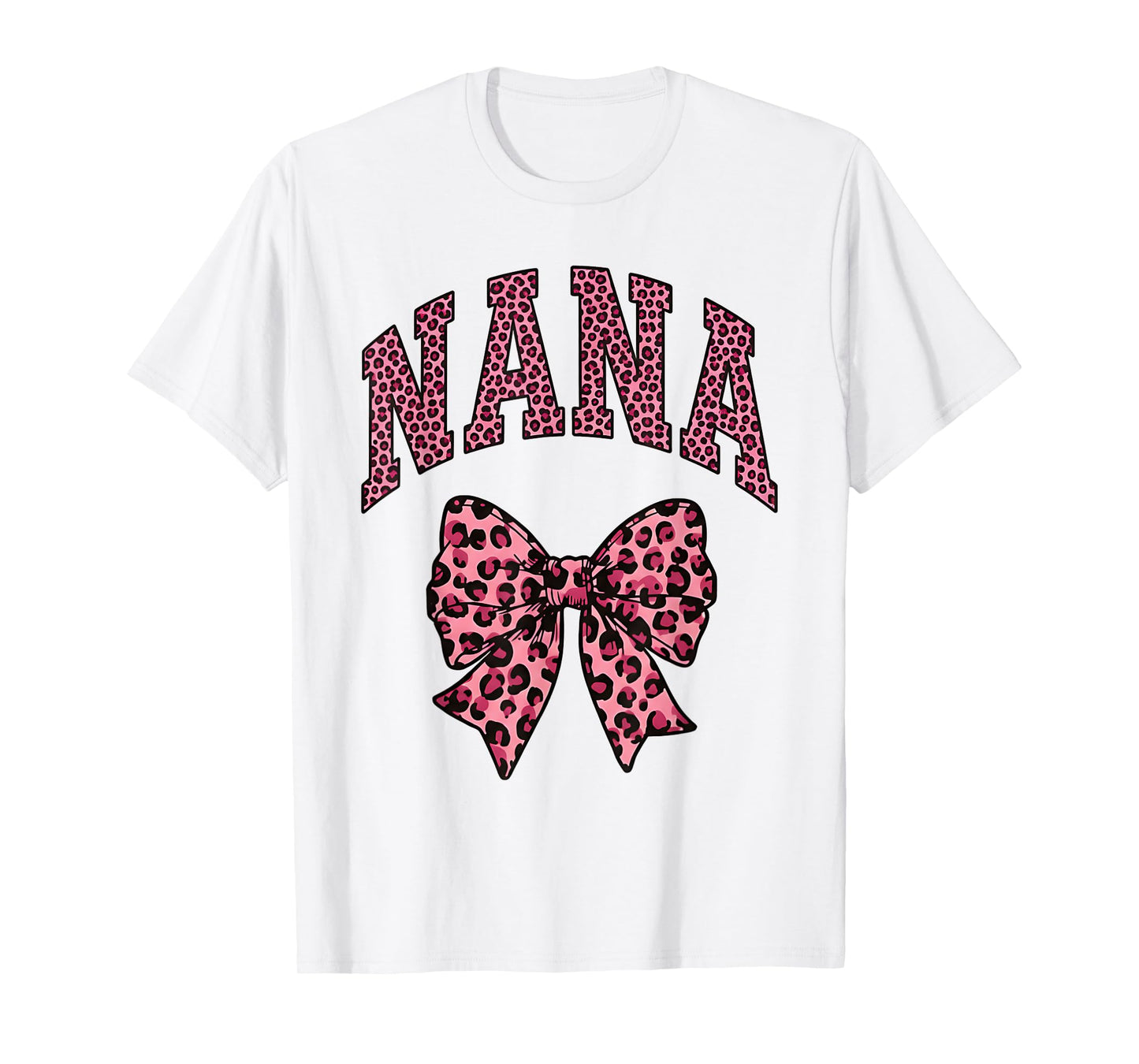 Nana Leopard Bow Design - Cute Grandma T-Shirt