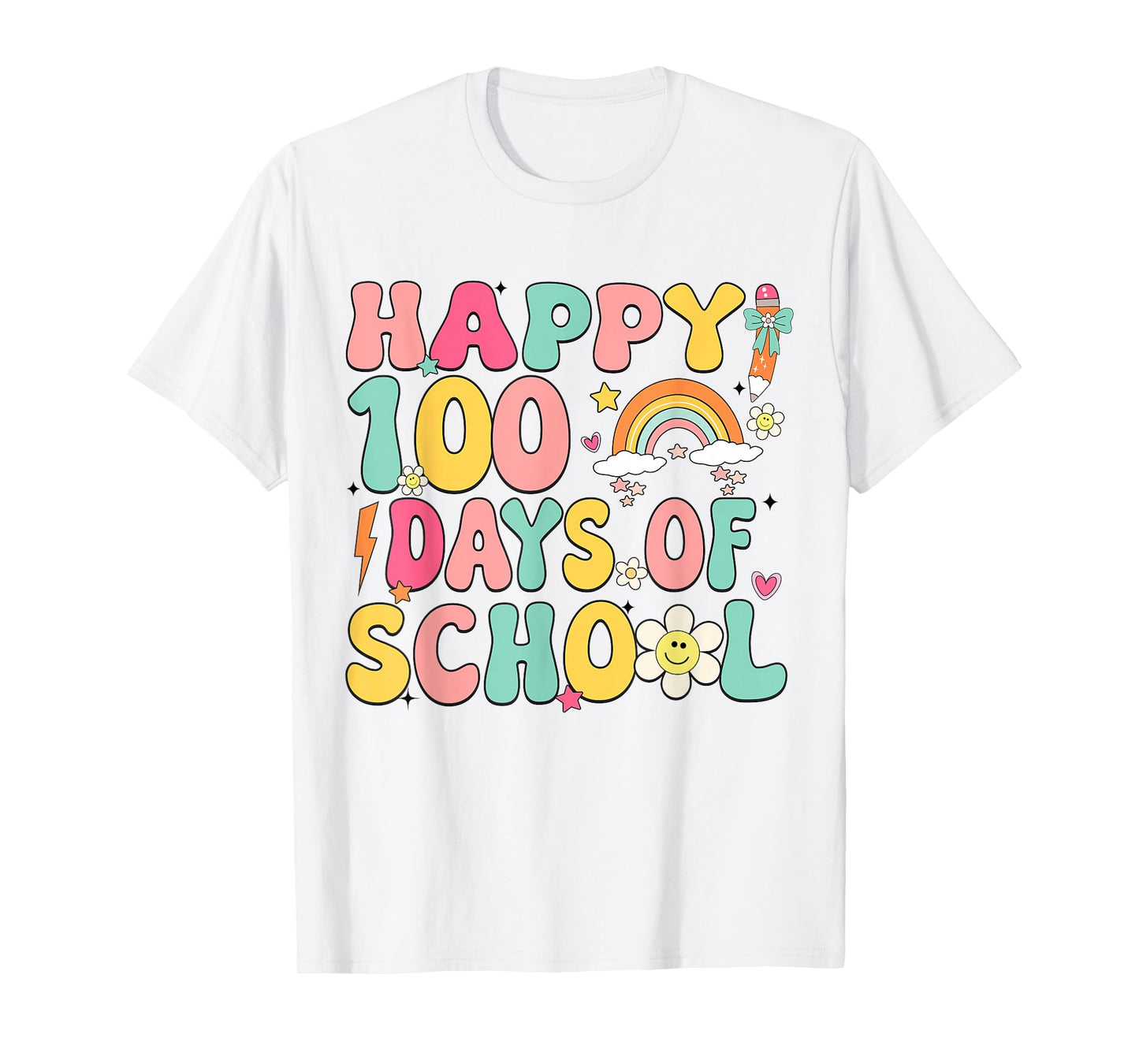 100 Days of School Teacher Kids Happy 100th Day of School T-Shirt