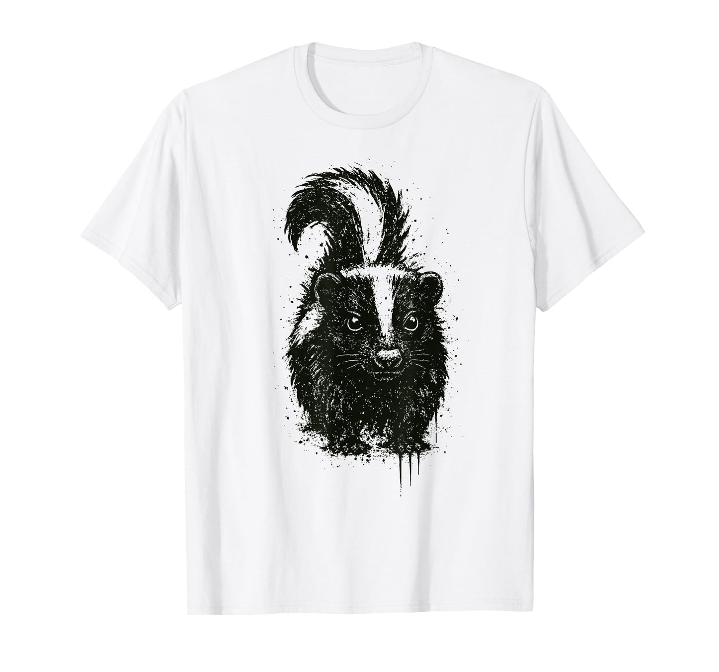 Skunk Ink Art Grunge Aesthetic Pest Forest Animal Portrait T-Shirt