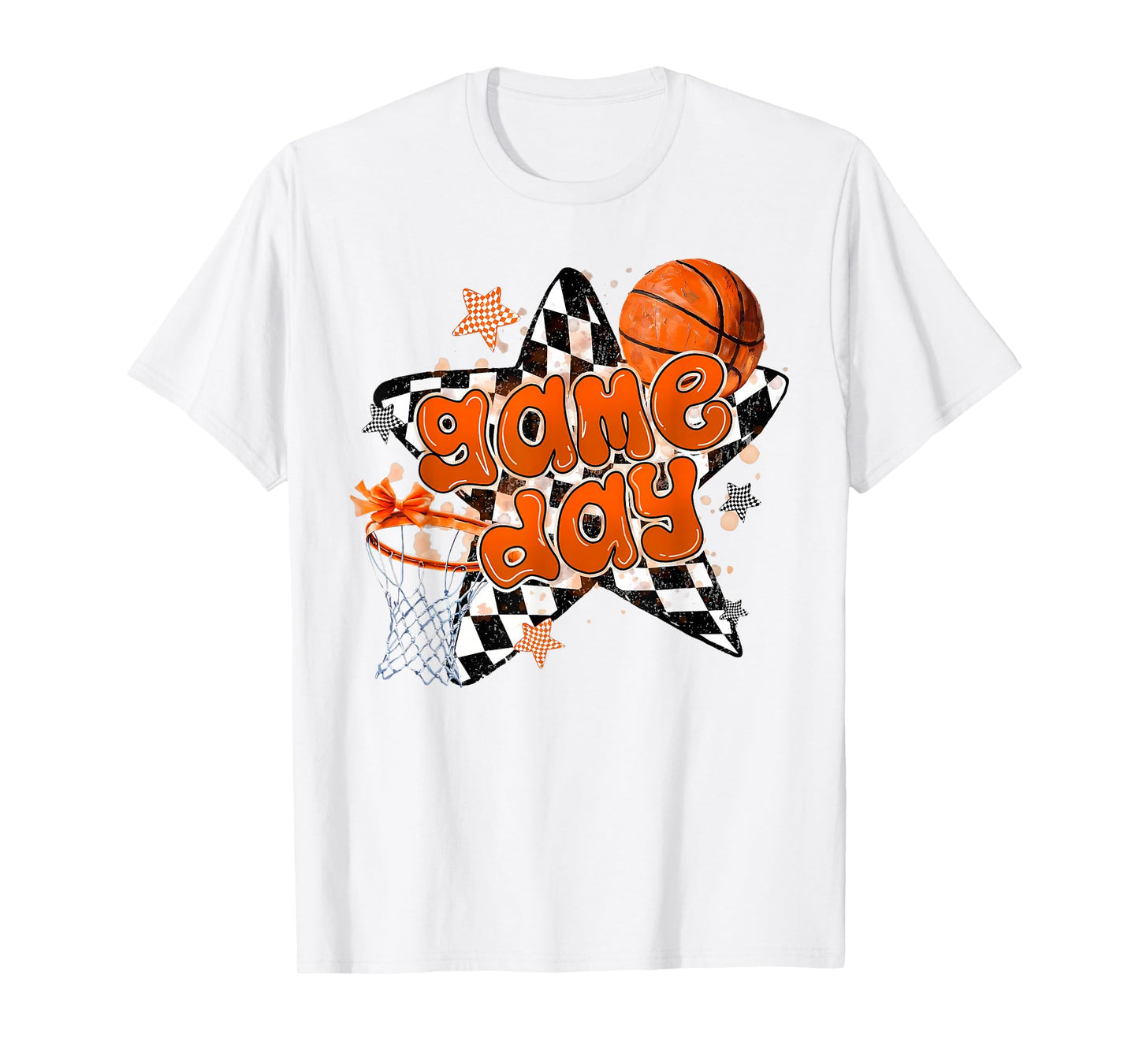 Retro Game Day Basketball for Girl Women Kids Basketball Mom T-Shirt