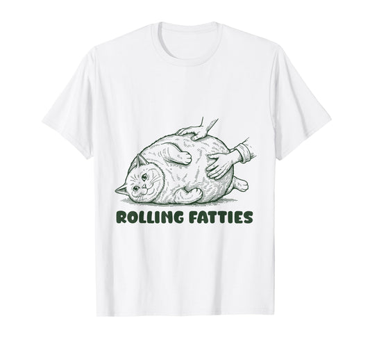 Rolling Fatties British Shorthair Funny Cute Cat Lover T-Shirt